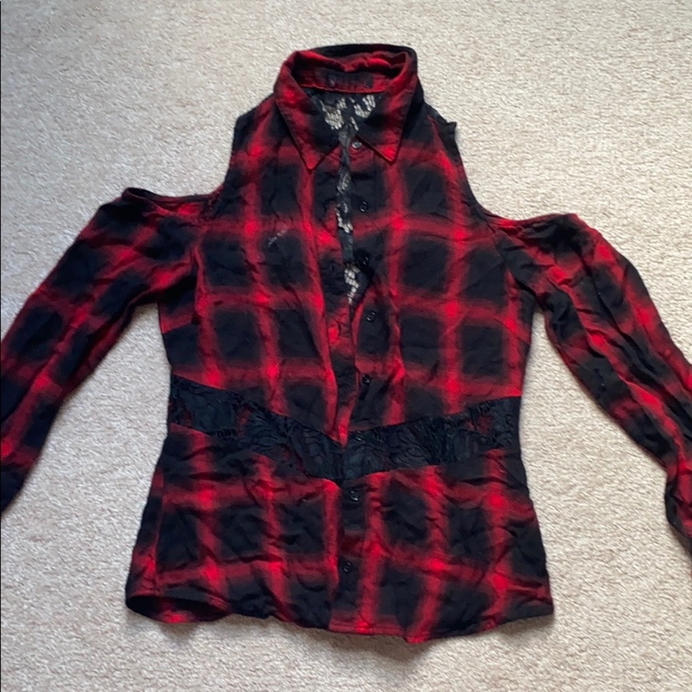 lace red and black flannel